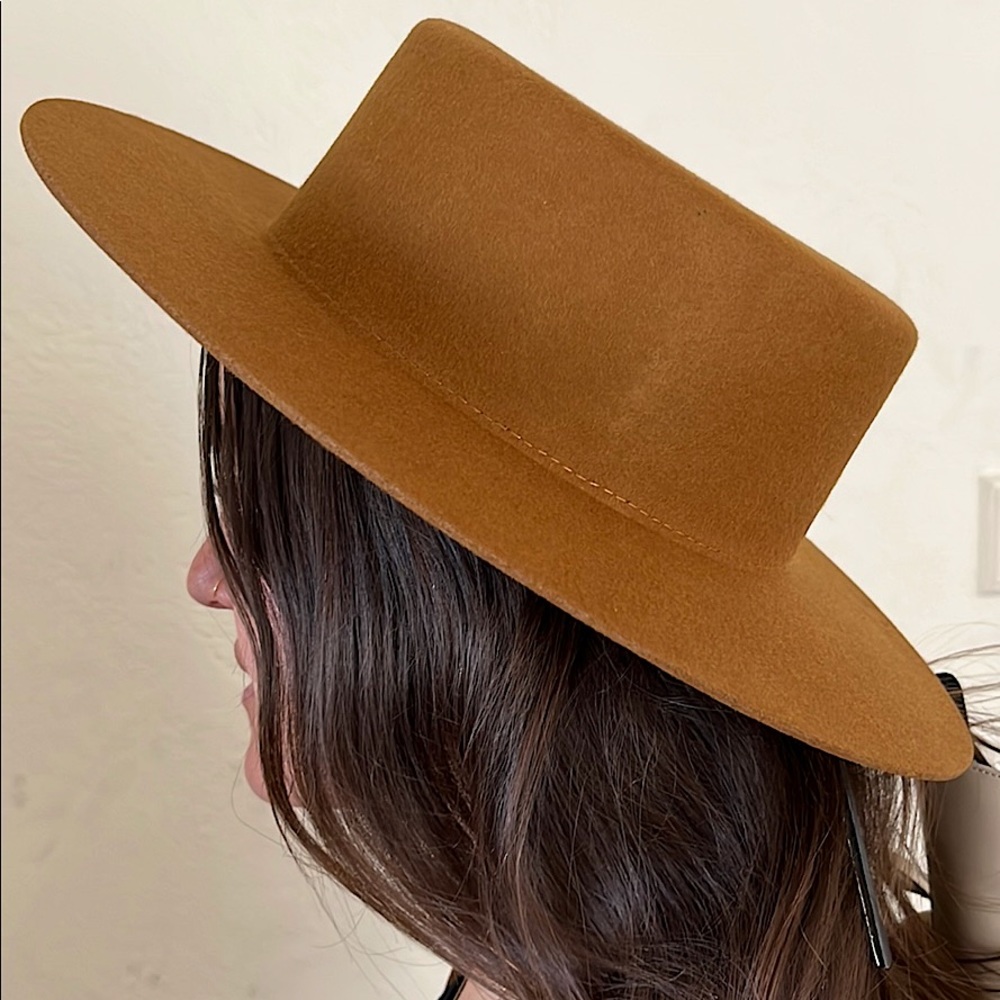 Gigi Pop Boater Hat - Dahlia Brown